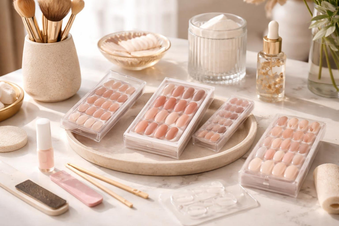 Press on false nail sets and accessories for at-home manicures