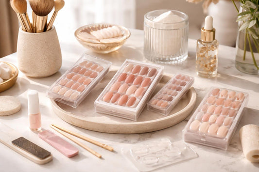 Press on false nail sets and accessories for at-home manicures
