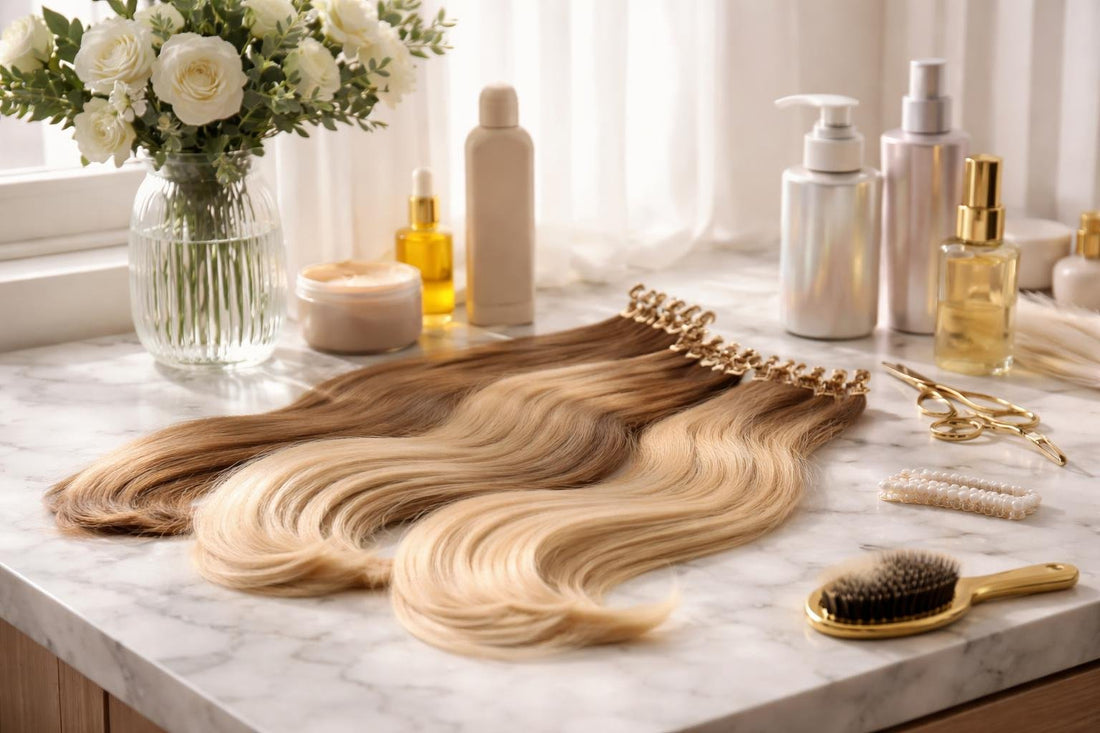 Salon quality professional hair extensions in Ontario, natural blend