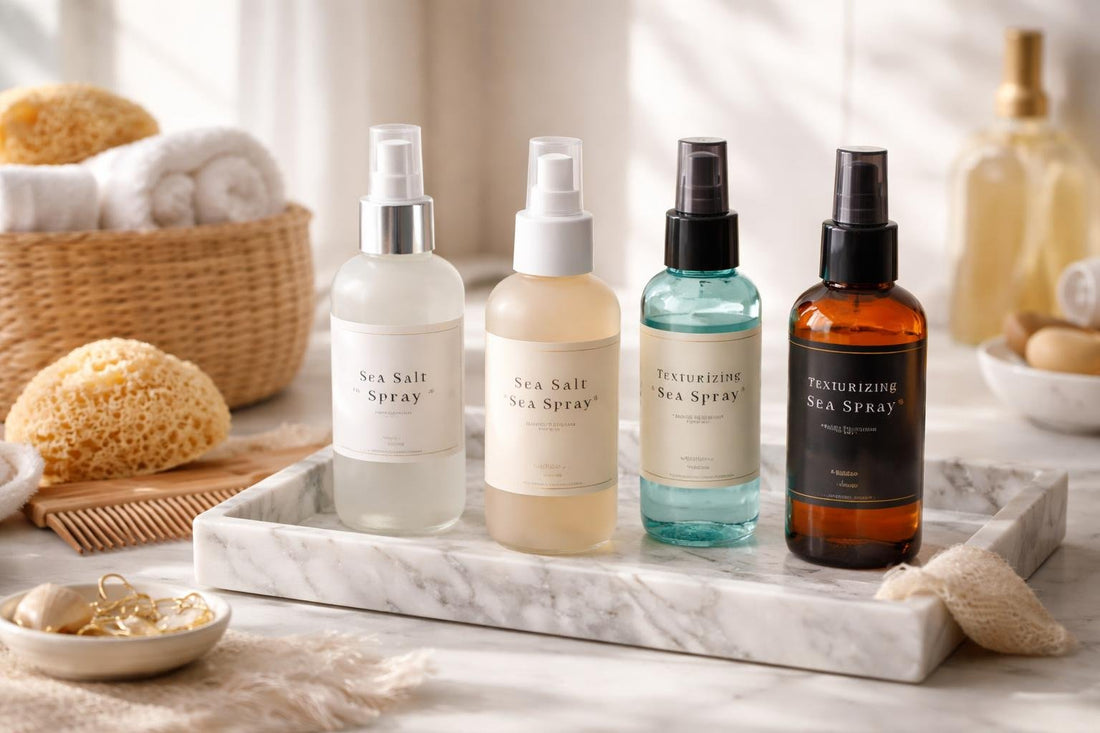 Sea salt texture spray creating soft beachy waves