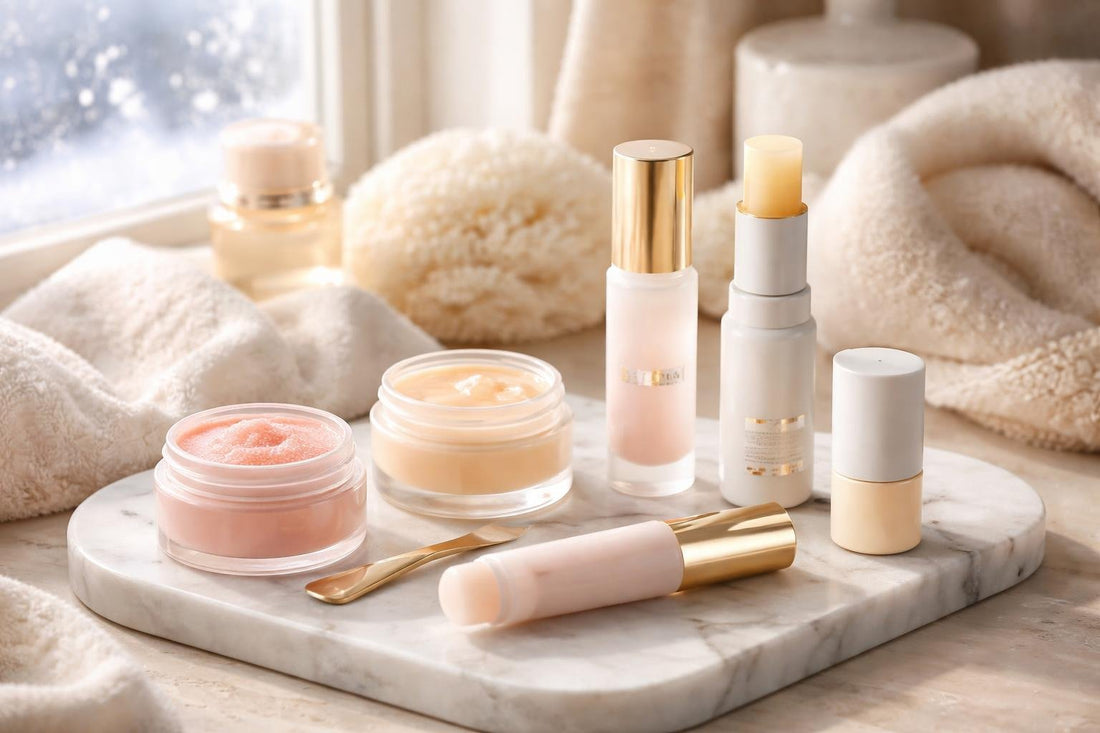 Winter lip balm application for dry, chapped lips in Ontario
