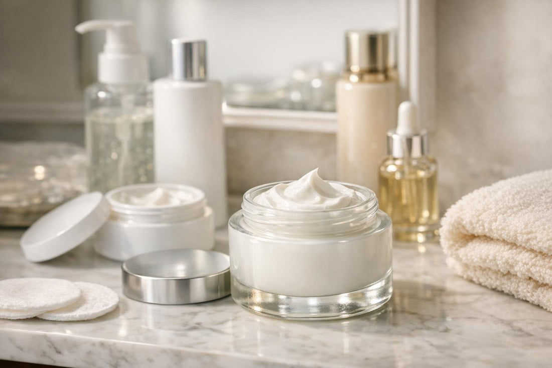 Rich facial cream and moisturizer jar for Ontario winter