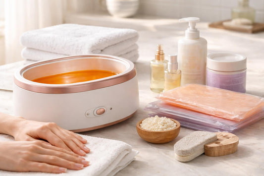Paraffin wax bath setup for hands and feet