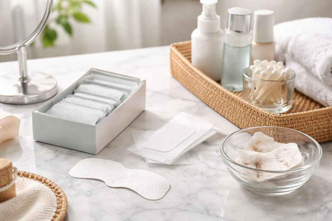 Pore cleansing strips removing buildup from nose pores