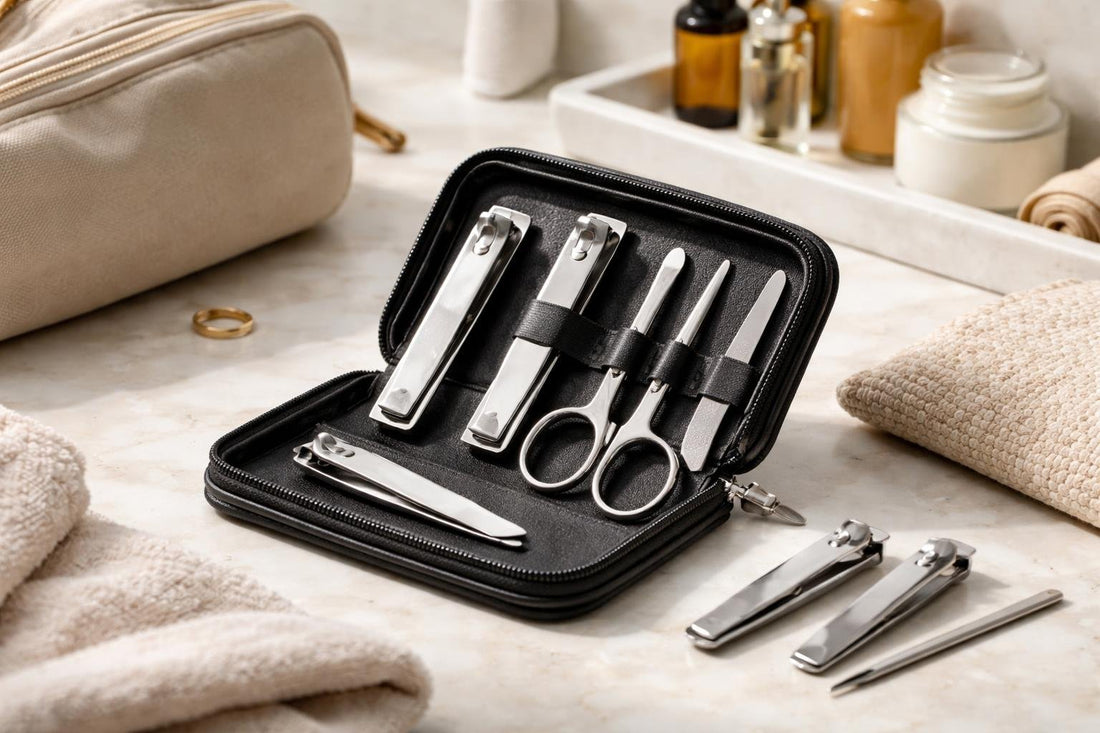 precision nail clippers in compact travel kit