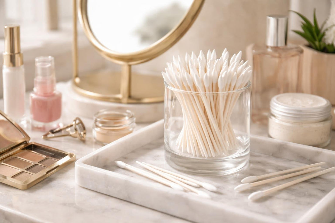 Precision cotton swabs for makeup touch ups and cleaning