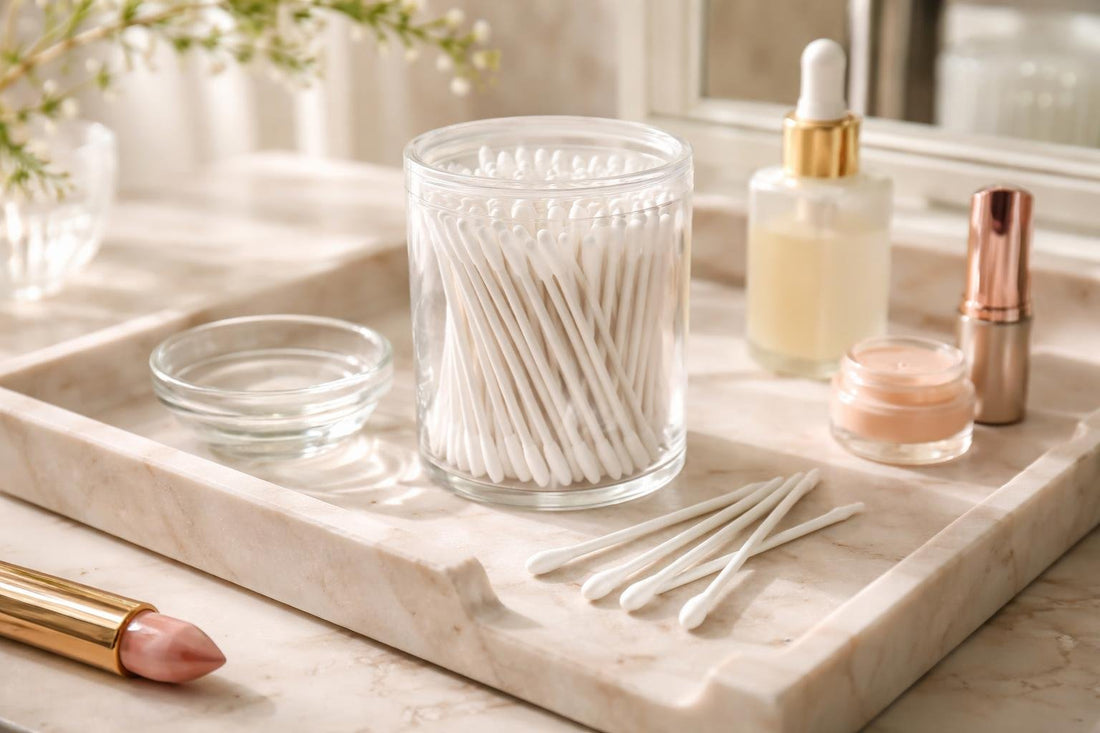 Precision cotton swabs for makeup touch ups and cleaning