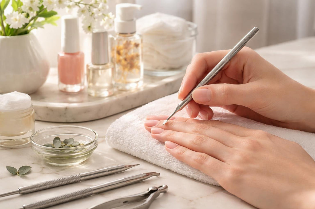 Precision cuticle pusher shaping cuticle line for clean manicure