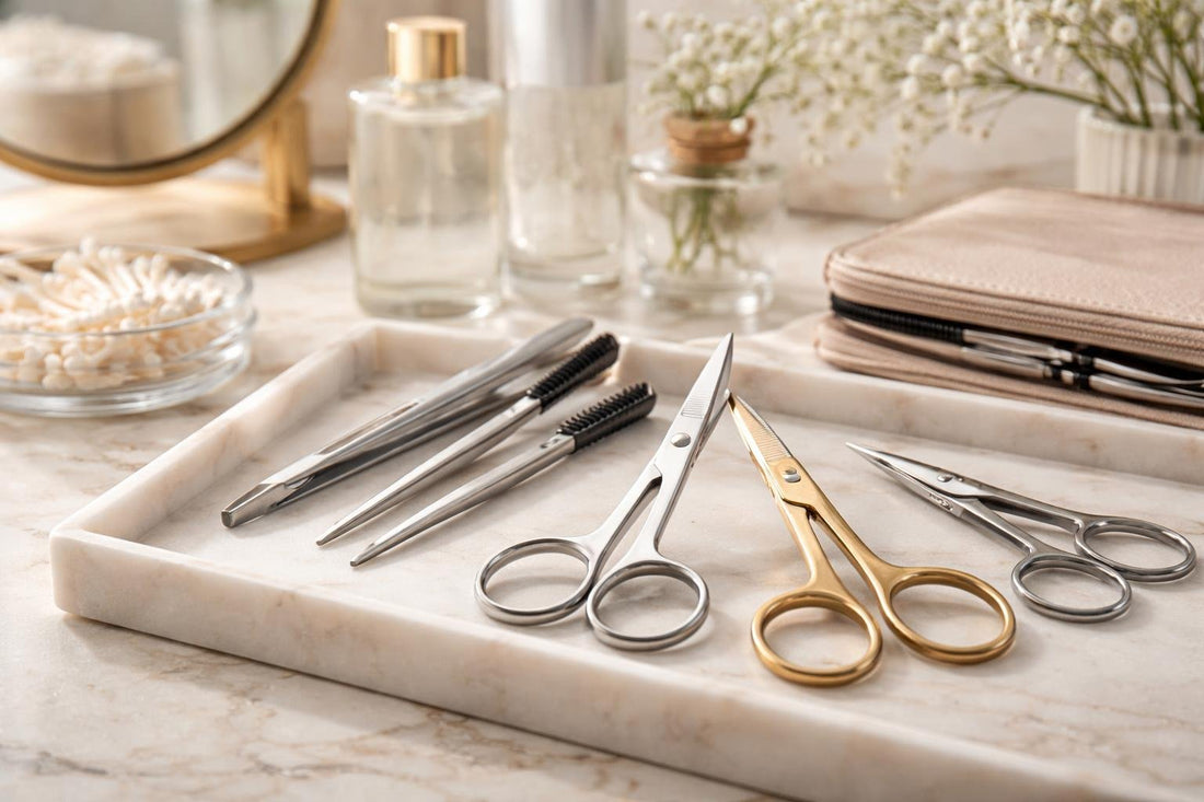Precision eyebrow scissors for at-home shaping