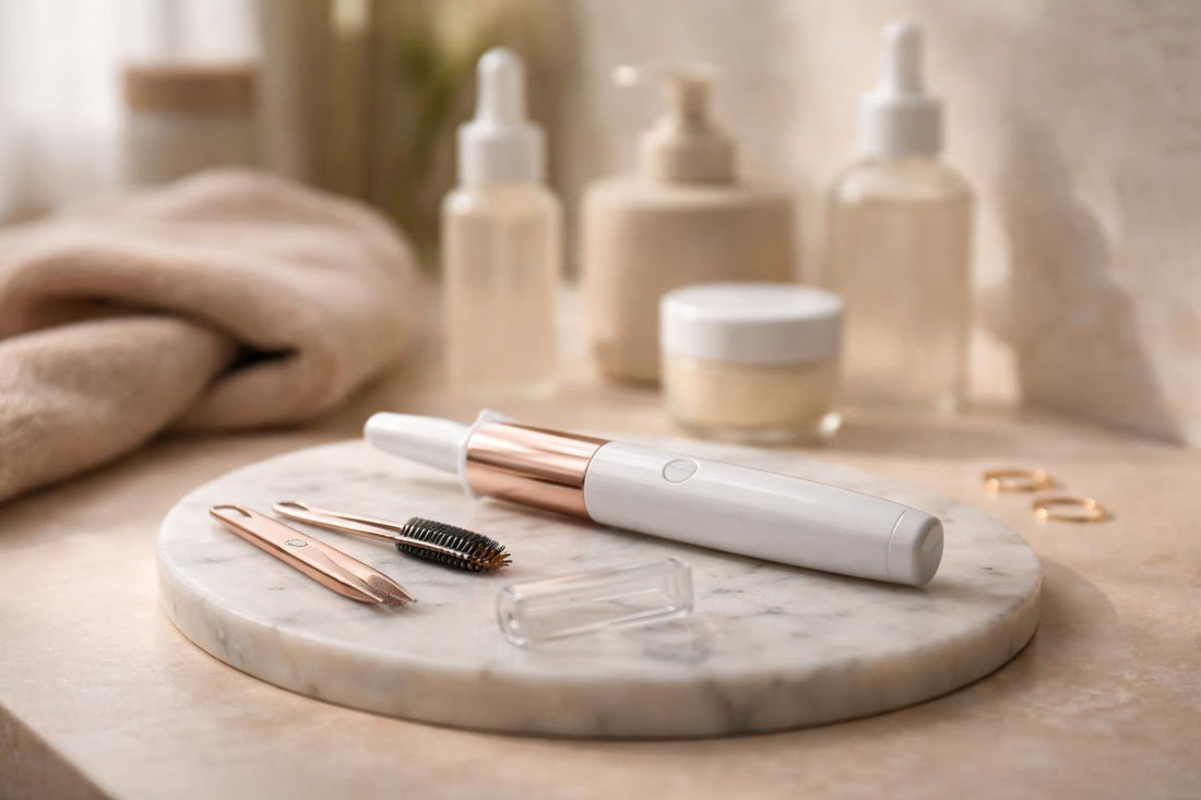 Precision eyebrow hair trimmer for gentle seasonal touch ups