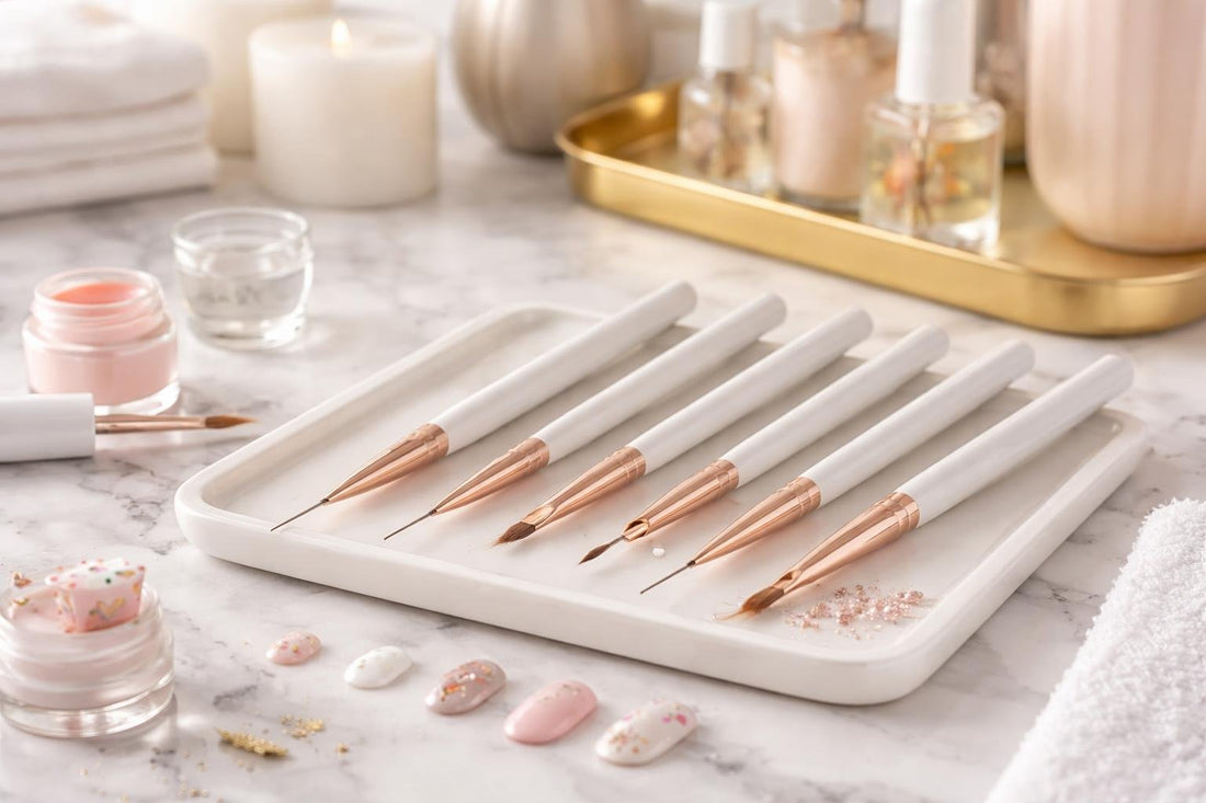 Precision nail art brushes for clean lines and tiny details