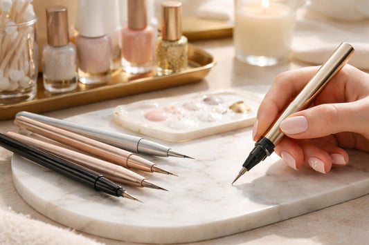 Precision nail art pens creating fine tip detailing