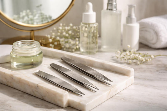precision tweezers for sensitive skin close-up