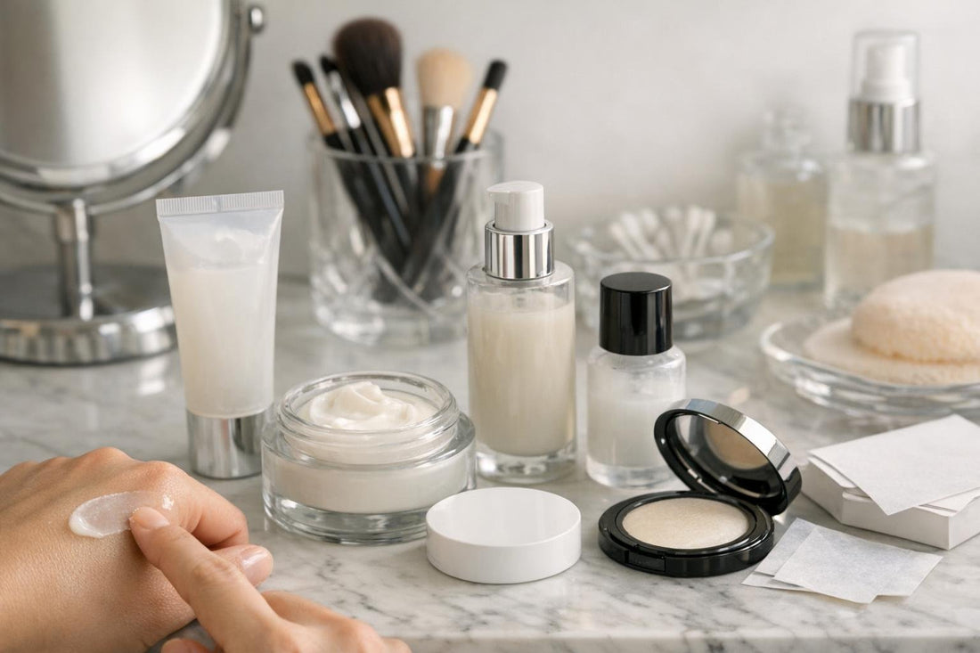 Primer application on oily skin for long-wear makeup