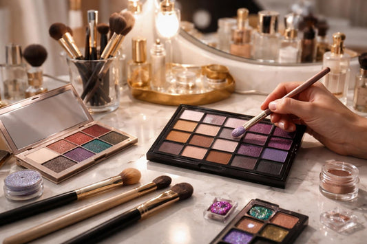 Toronto makeup artist applying professional eyeshadow palette