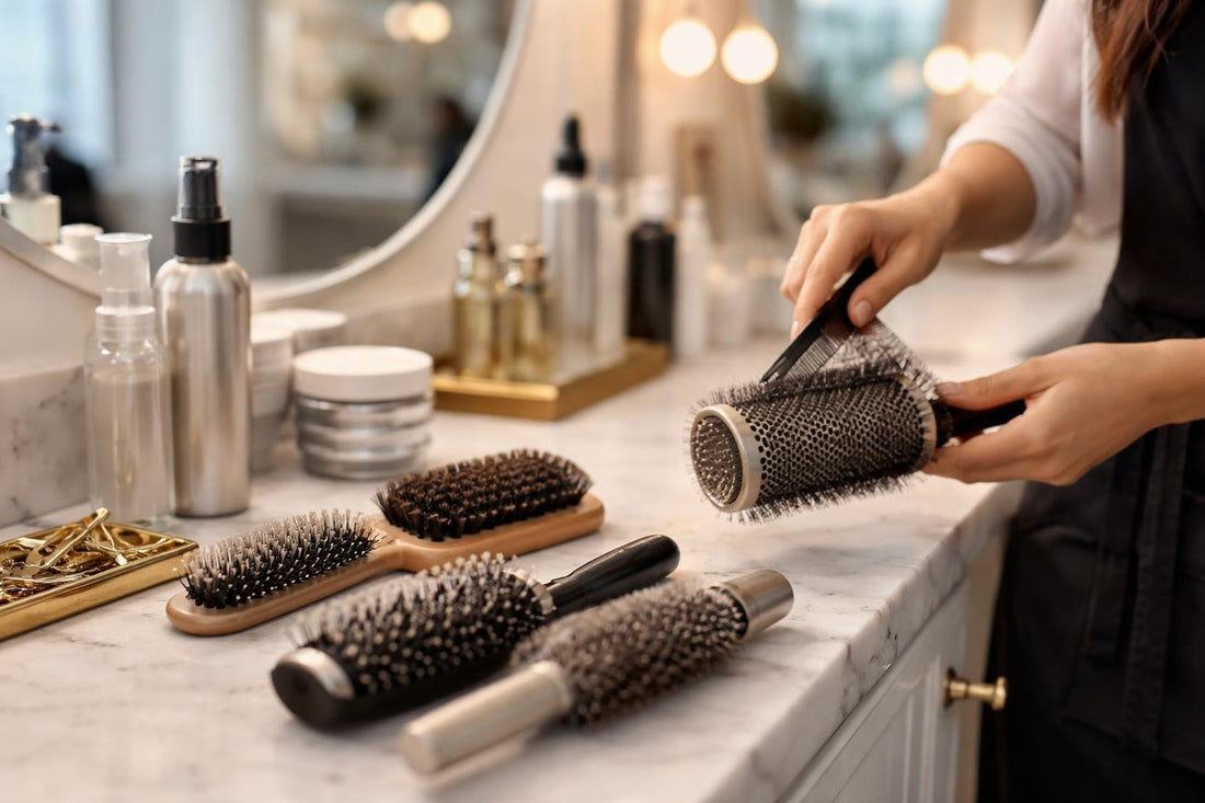 Toronto stylist demonstrating professional hair brush troubleshooting