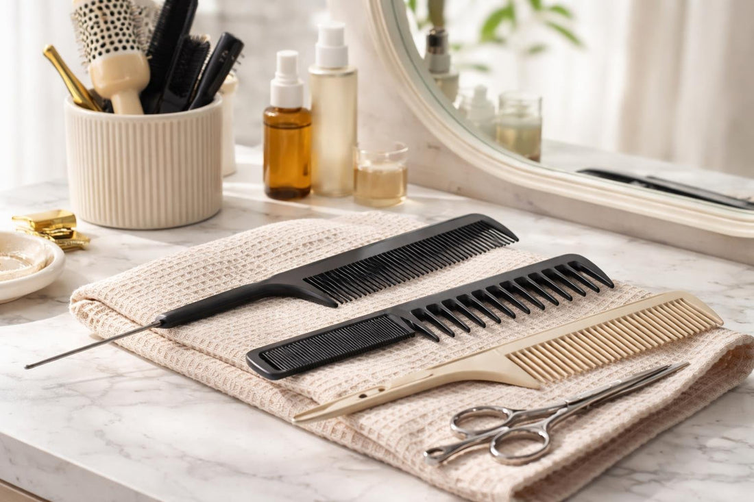 Professional hair combs used for sectioning and smoothing hair