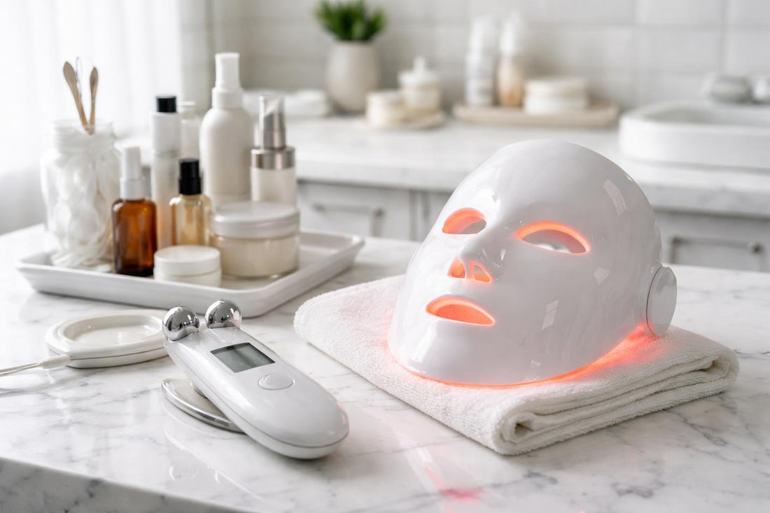 Esthetician troubleshooting LED and microcurrent device