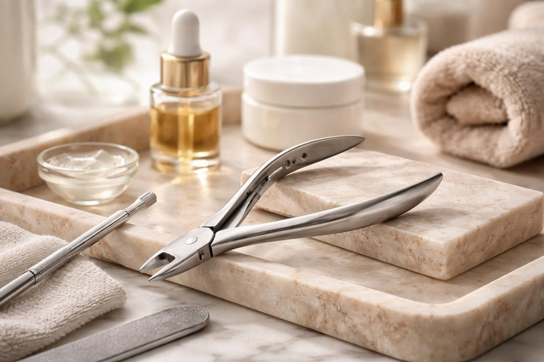 Professional cuticle nippers trimming hangnails for clean edges