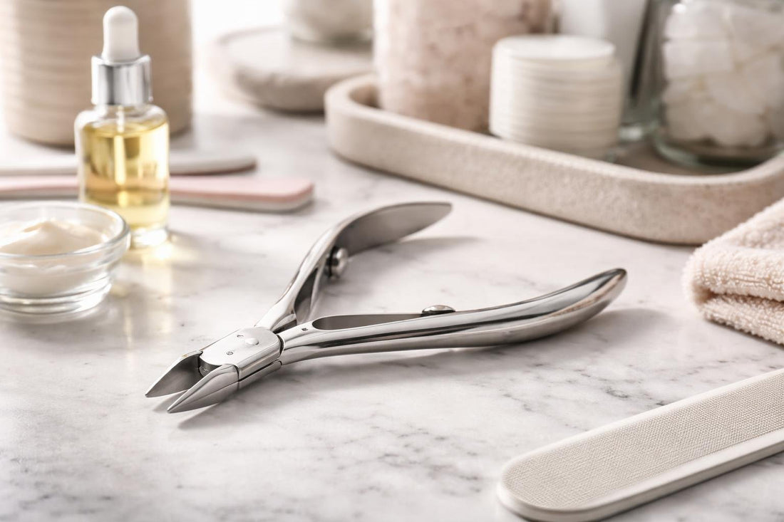 stainless steel professional cuticle nippers close-up