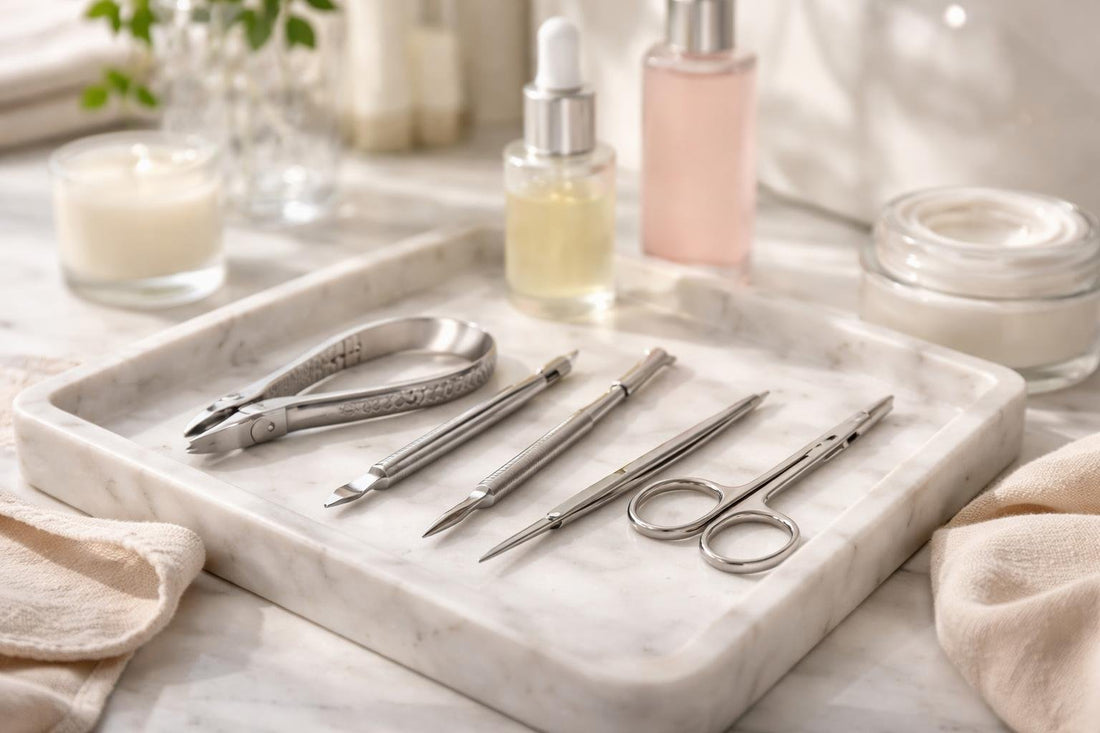 Professional cuticle tools set for winter at-home manicures