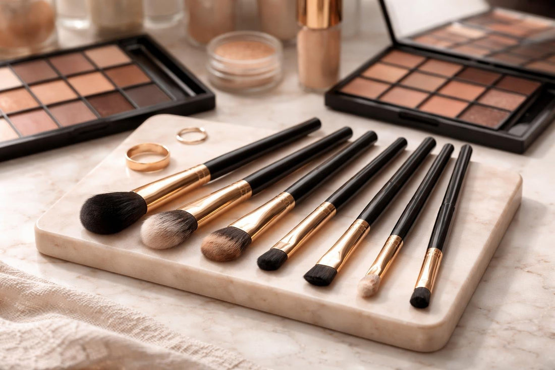 Professional eyeshadow brushes for blending and packing colour