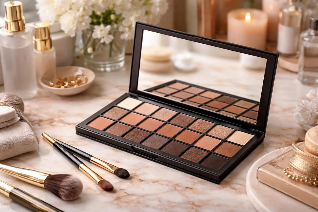 Professional eyeshadow palette with matte and shimmer shades