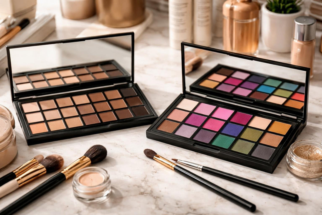 Neutral and colourful professional eyeshadow palettes for all levels