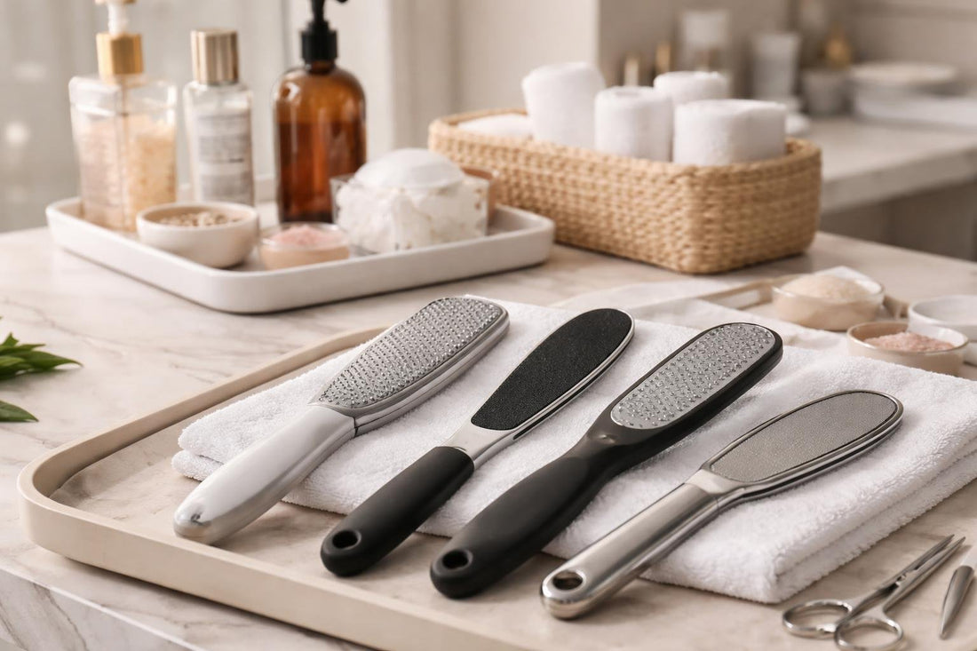 professional foot files displayed on salon station