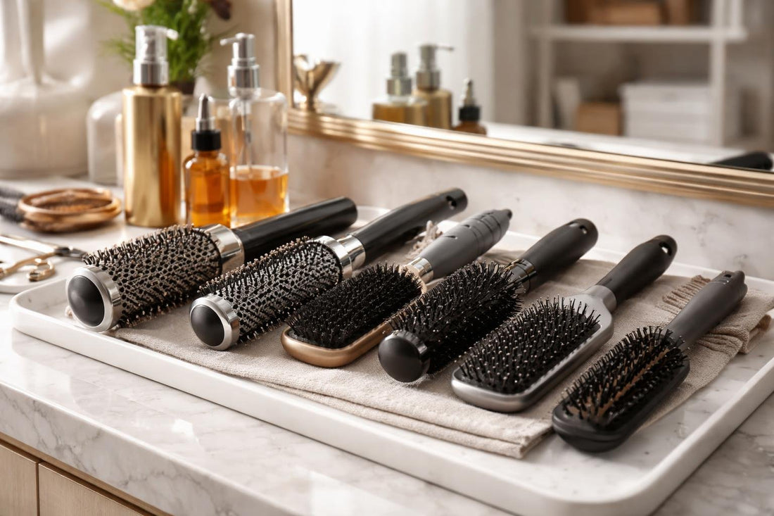 assorted professional hair brushes for Toronto stylists