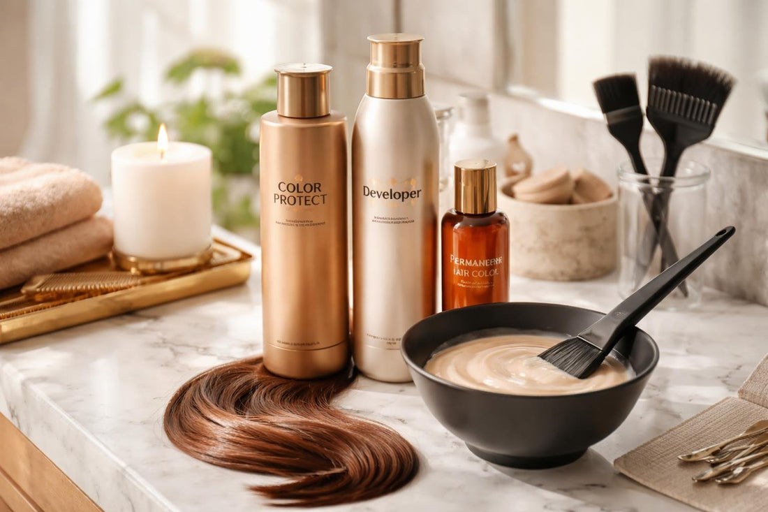 Professional hair color tones with glossy, healthy-looking shine