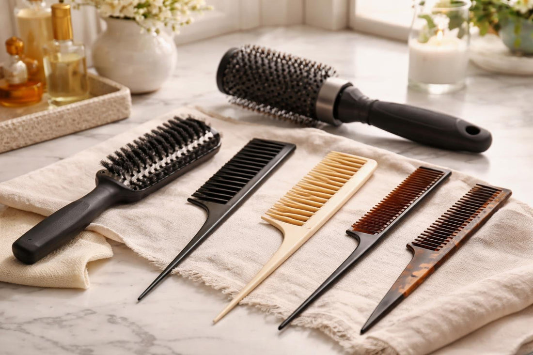 Assorted professional hair combs for beginner to pro styling