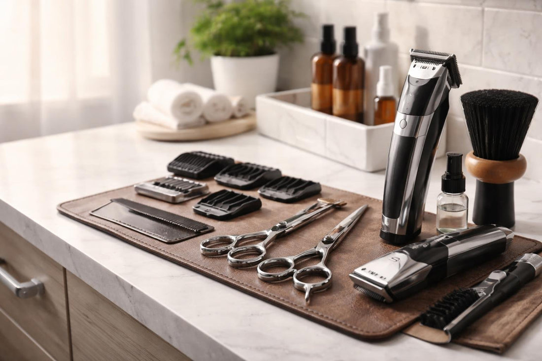 Toronto stylist using a professional hair cutting kit