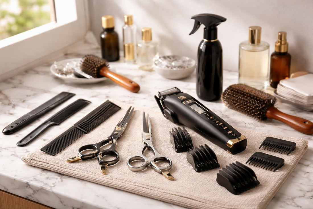 Professional hair cutting tools set for seasonal trims