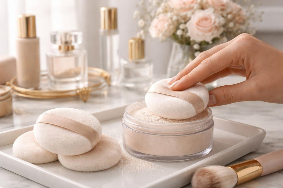 Professional powder puff pressing setting powder for smooth finish