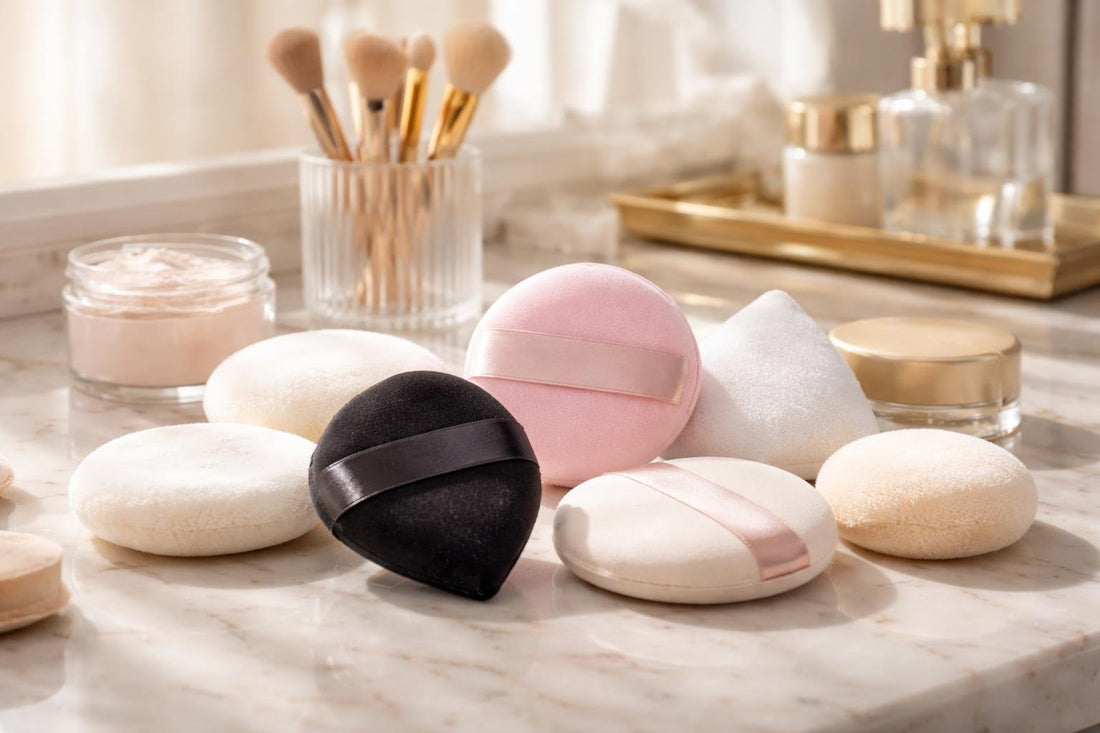 Assorted professional powder puffs for beginner to pro makeup