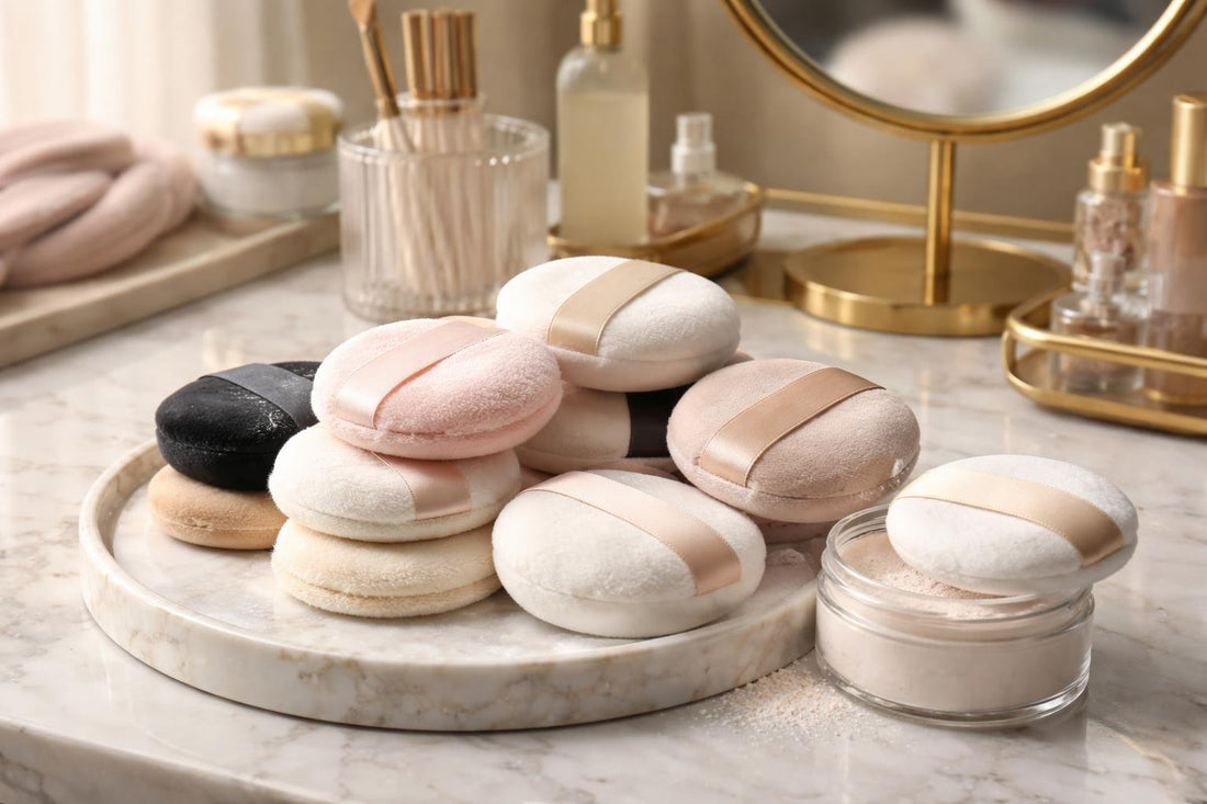 Professional powder puffs for smooth seasonal makeup setting