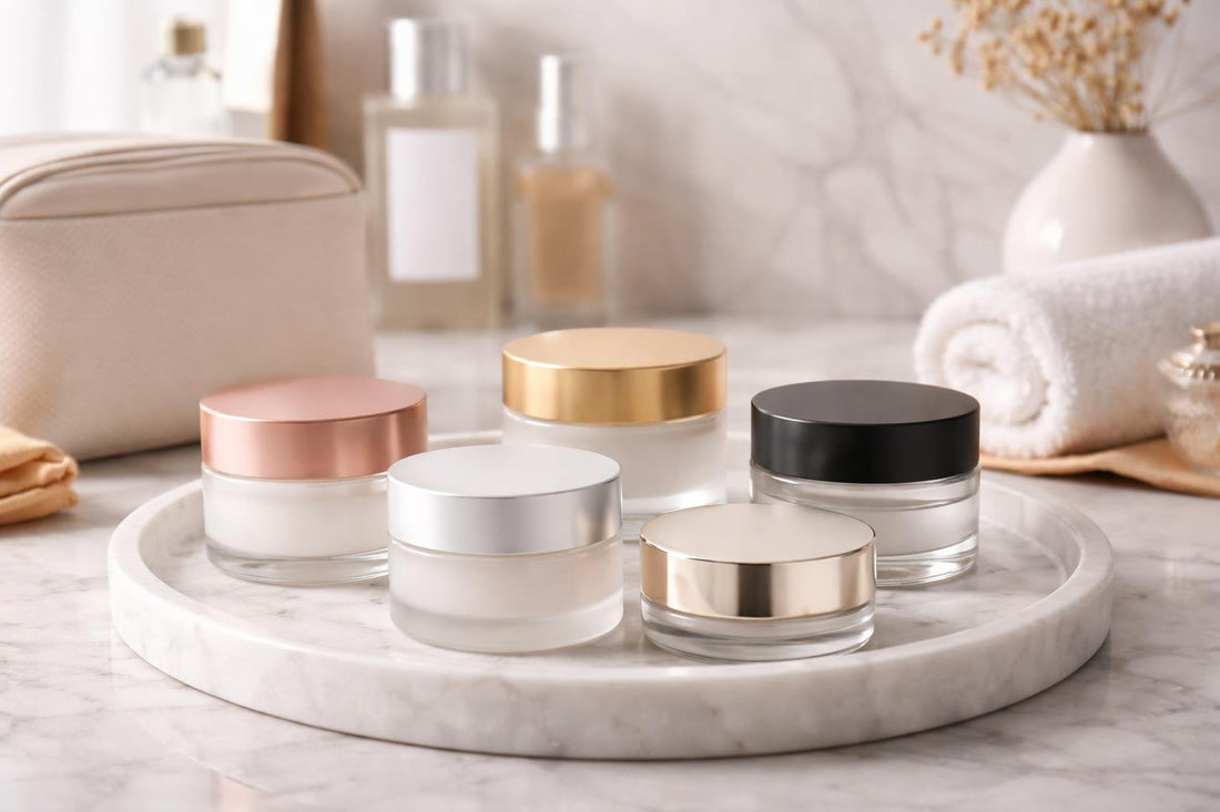 set of 30ml refillable travel cosmetic jars