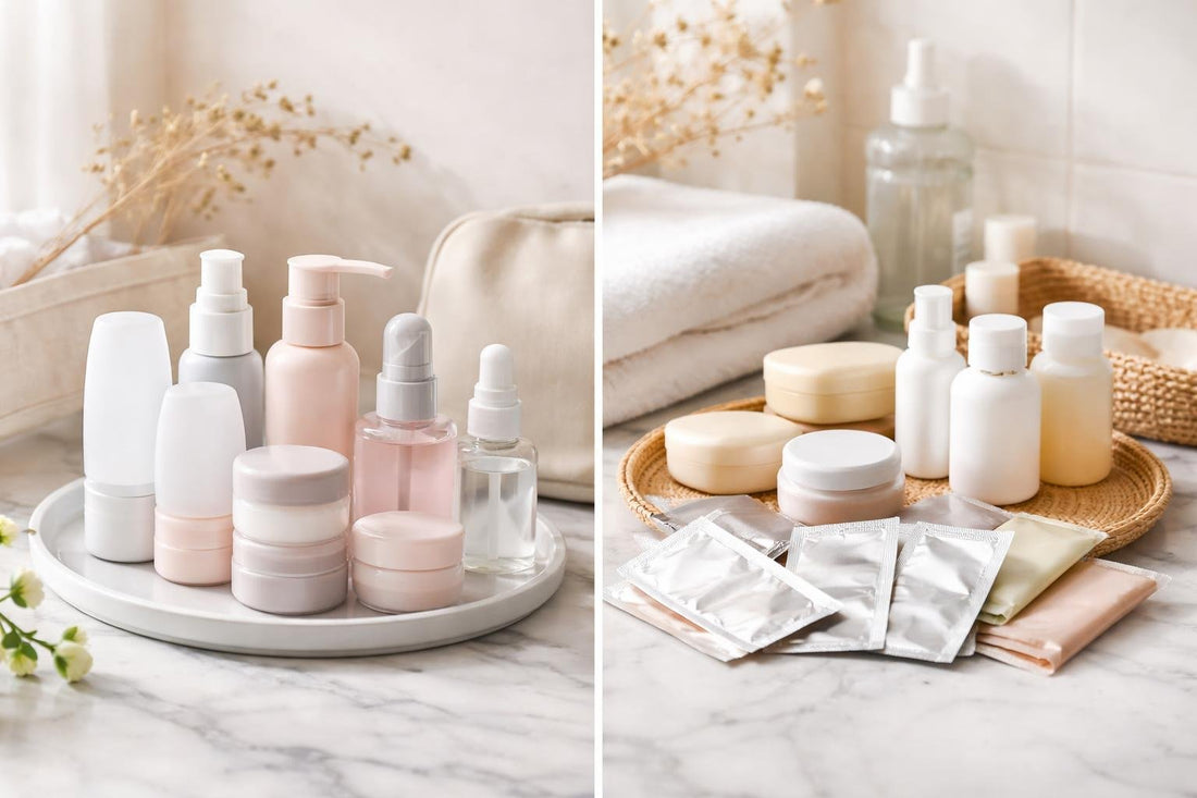 vs of refillable travel cosmetic containers