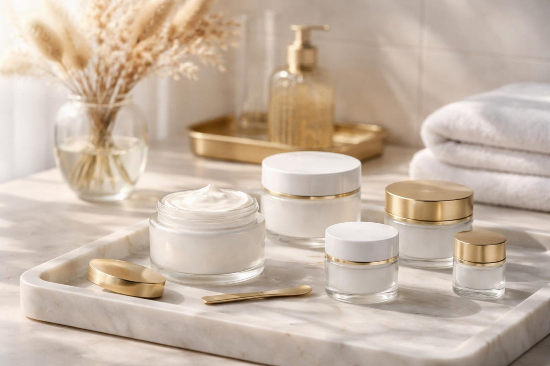 Refillable cosmetic jars for seasonal skincare and travel