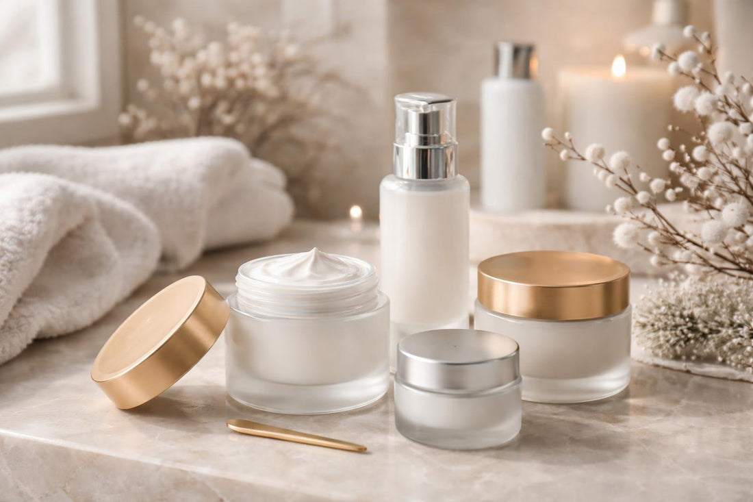 Refillable cosmetic jars for winter skincare routine