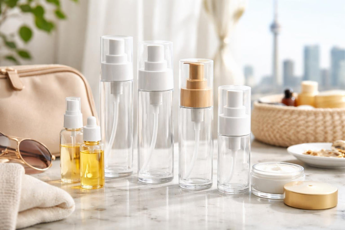 refillable cosmetic pump dispensers travel-size Toronto