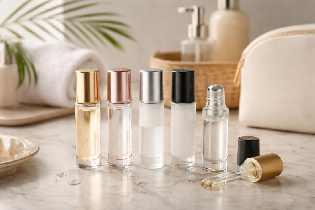 5ml refillable cosmetic roller bottles leakproof travel set
