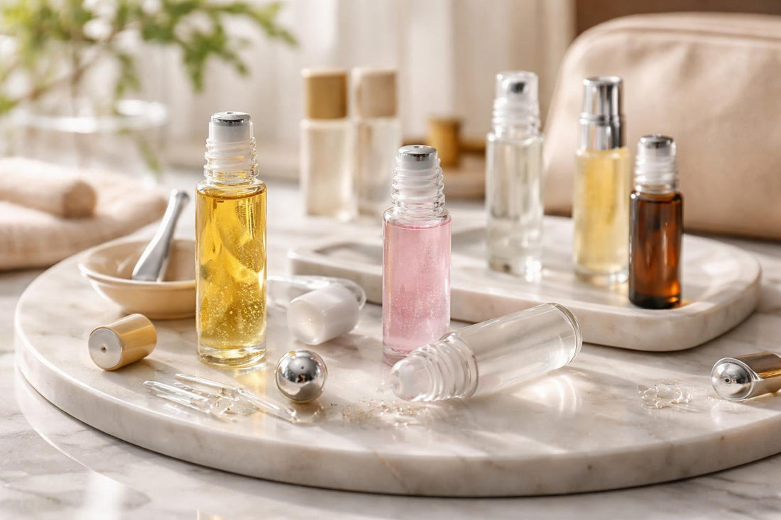 Refillable cosmetic roller bottles for travel troubleshooting