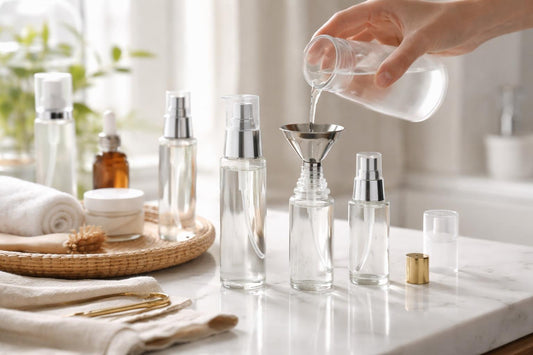 Refilling a cosmetic spray bottle without leaks at home