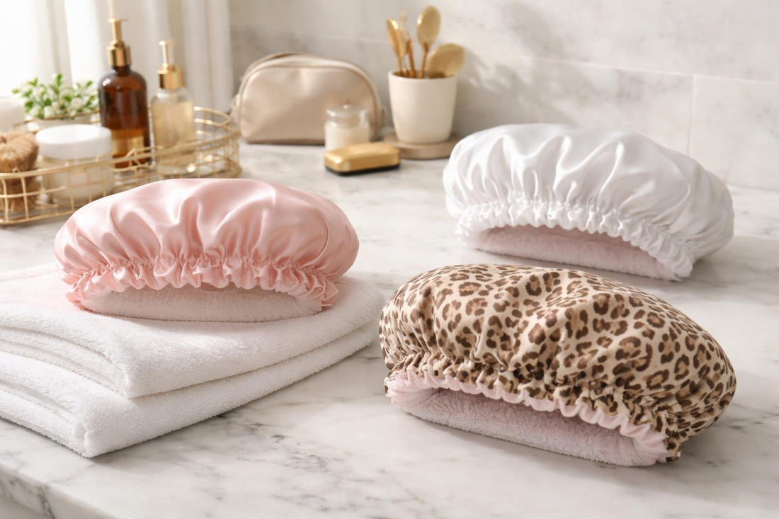 Reusable shower cap keeping hair dry in Ontario