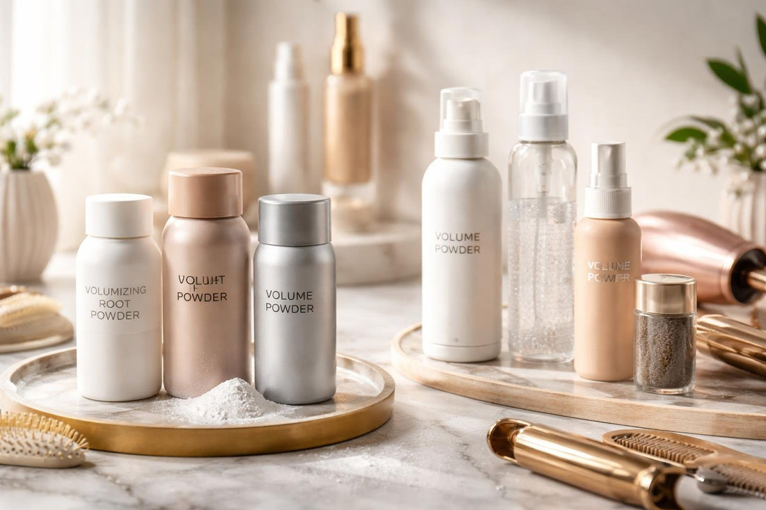 Fine hair root lift powder vs display