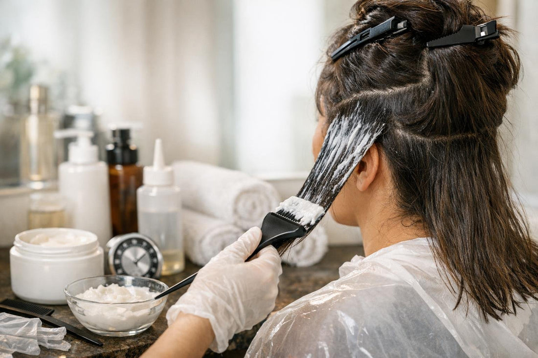 Applying chemical hair straightener safely to sectioned hair