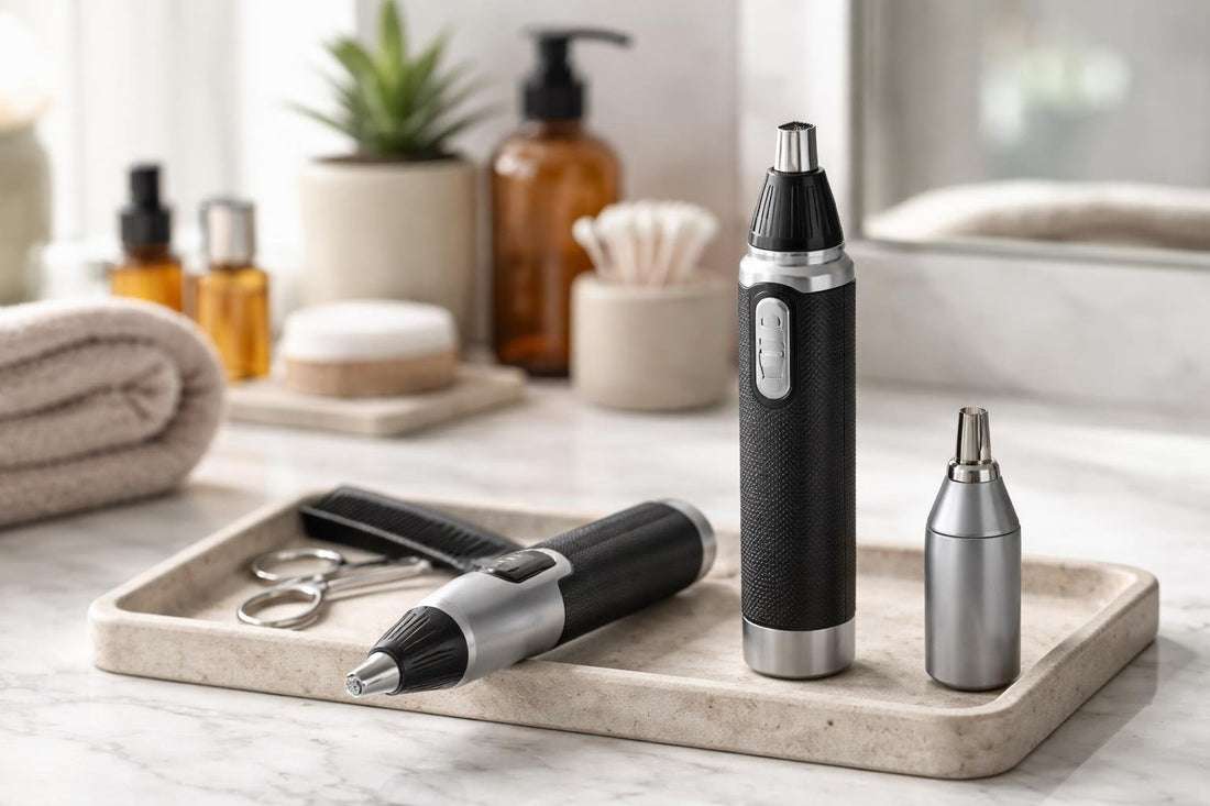 Beginner using a nose and ear hair trimmer safely