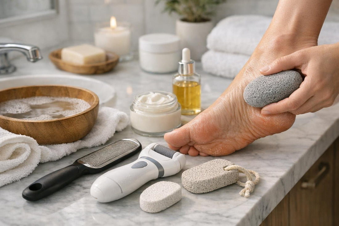 Using a pumice stone safely on dry, cracked heels